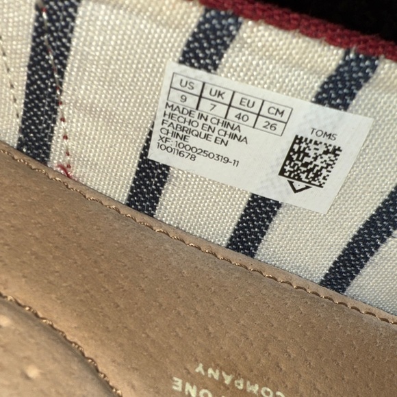 TOMS Burgundy Canvas Slip-Ons - Picture 8 of 9